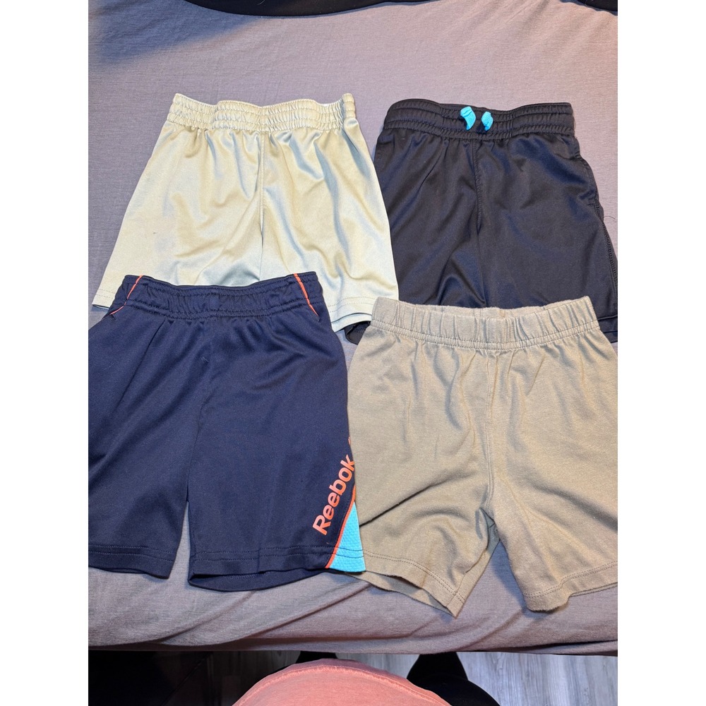 Reebok Toddler Boys Athletic Shorts Bundle 4 Pack Navy Black Grey Olive 3T